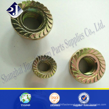 High strength flange nut Zinc finished flange nut Din6923 flange nut